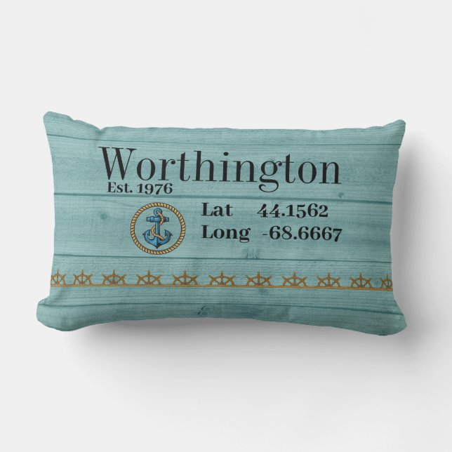 Latitude and Longitude Lumbar Pillow (Front)