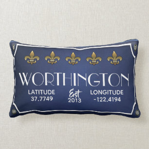 Latitude and Longitude Lumbar Pillow