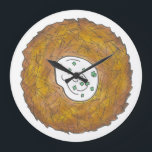 Latke Potato Pancakes Jewish Cuisine Foodie Large Clock<br><div class="desc">Design features an original marker illustration of a delicious latke potato pancake topped with sour cream, a staple in Jewish cuisine. Ideal for Hanukkah. This latke design is also available on other products. Lots of additional foodie designs are also available from this shop! Don't see what you're looking for? Need...</div>