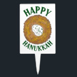 Latkes Happy Hanukkah Chanukah Jewish Holidays Cake Pick<br><div class="desc">Design features an original marker illustration of a delicious latke potato pancake topped with sour cream, a staple in Jewish cuisine. Ideal for Hanukkah celebrations! This latke design is also available on other products. Lots of additional foodie designs are also available from this shop! Don't see what you're looking for?...</div>