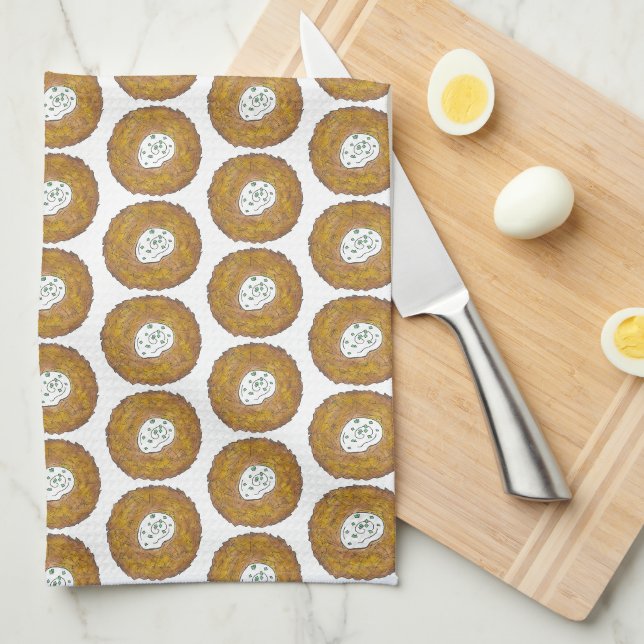 Latkes Happy Hanukkah Chanukah Jewish Holidays Kitchen Towel (Quarter Fold)