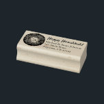 Latkes Happy Hanukkah Chanukah Jewish Holidays Rubber Stamp<br><div class="desc">Design features an original marker illustration of a delicious latke potato pancake topped with sour cream, a staple in Jewish holiday cuisine. Ideal for Hanukkah celebrations! Just personalize with your information. This Chanukah latkes design is also available on other products. Lots of additional foodie designs are also available from this...</div>