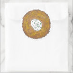 Latkes Potato Pancake Hanukkah Jewish Holiday Food Classic Round Sticker<br><div class="desc">Design features an original marker illustration of a delicious latke potato pancake topped with sour cream, a staple in Jewish holiday cuisine. Ideal for Hanukkah celebrations! This Chanukah latkes design is also available on other products. Lots of additional foodie designs are also available from this shop! Don't see what you're...</div>