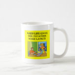 latkes potato pancake joke coffee mug<br><div class="desc">more great jokes at jimbuf and jimhartley gallery</div>