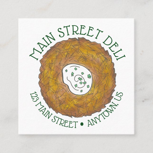 Latkes Potato Pancakes Deli Delicatessen Cook Chef Square Business Card (Front)