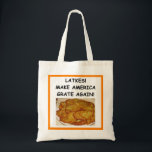 latkes tote bag<br><div class="desc">funny, humour, latkes, kosher, deli, channukah, hannukah, potato, pancakes, jewish</div>