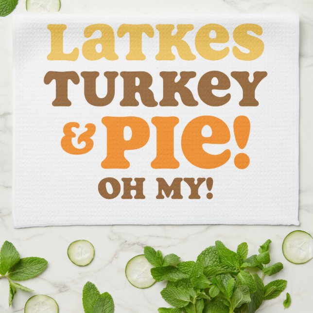 Latkes Turkey And Pie Kitchen Towel (Folded)