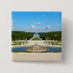 Latona Fountain and Grande Perspective, Versaille 2 Inch Square Button