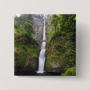 Latourell Falls & Bridge Columbia River Gorge 2 Inch Square Button