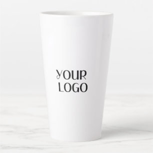 Latte ajoutez votre logo dans une tasse de café blanc