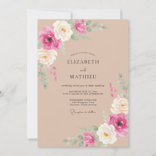 Latte Alluring Romantic Wedding Invitation