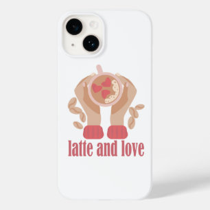 Latte and love cup, hands and coffee quote  Case-Mate iPhone 14 case