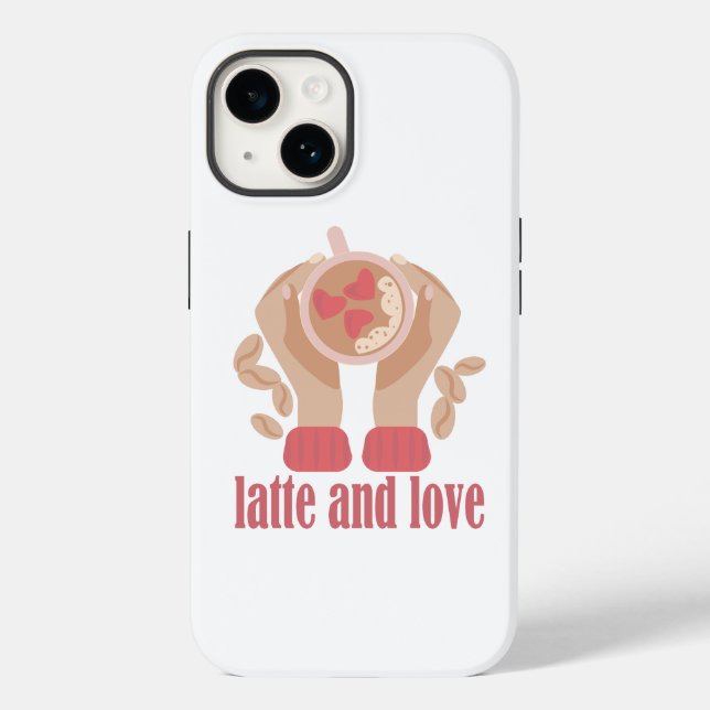 Latte and love cup, hands and coffee quote  Case-Mate iPhone case (Back)