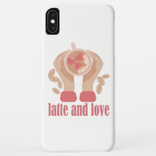 Latte and love cup, hands and coffee quote  iPhone XS max case