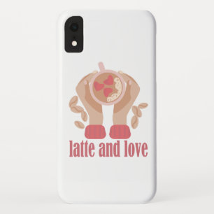 Latte and love cup, hands and coffee quote iPhone XR case