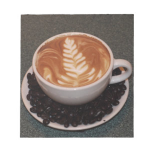 Latte Art and Coffee Beans Notepad