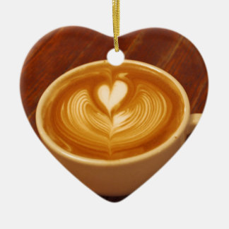 Latte Art Coffee Love Ceramic Ornament