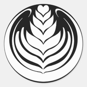 Latte Art Tulip Classic Round Sticker