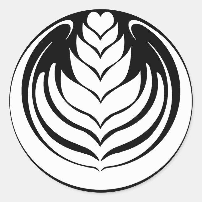 Latte Art Tulip Classic Round Sticker (Front)