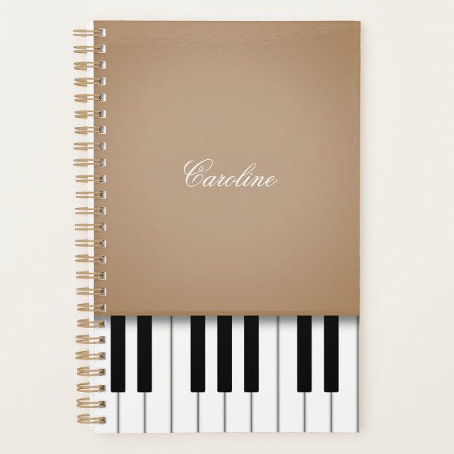 Latte Brown Piano Clavier Musique personnalisée (Devant)