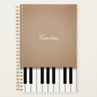 Latte Brown Piano Keyboard Personalized Music