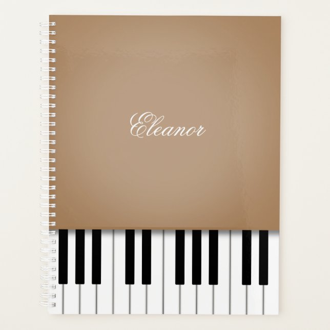 Latte Brown Piano Music Clavier Customisé (Devant)