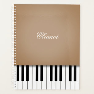 Latte Brown Piano Music Keyboard CustomIzed Planner