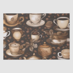 Latte Coffee Cups Decoupage /  Tissue Paper