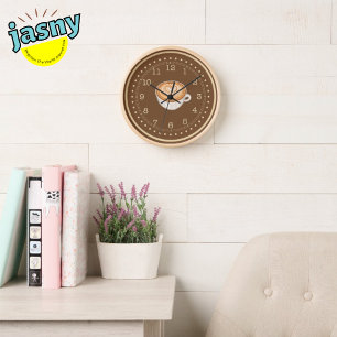 Latte Coffee  Large Clock