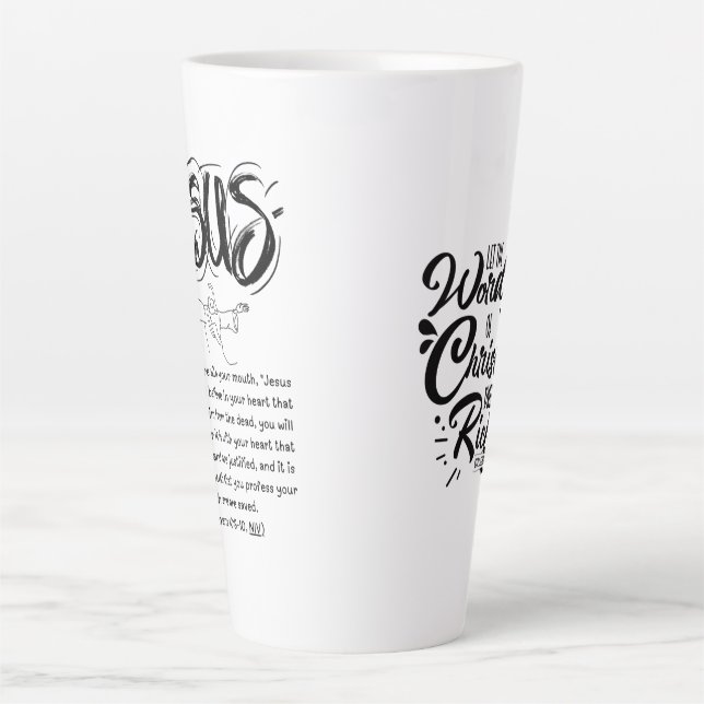 Latte Coffee Mug - Salvation Prayer - Faith (Front)