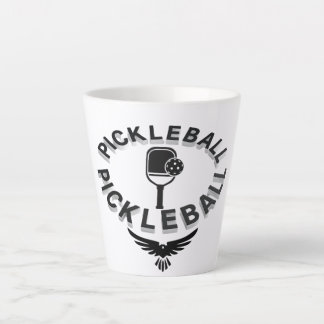 Latte Conception de tasse pickleball noir et blanc