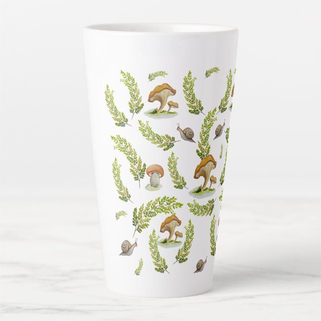 Latte Cute aquarelle champignon motif tasse de café (Devant)