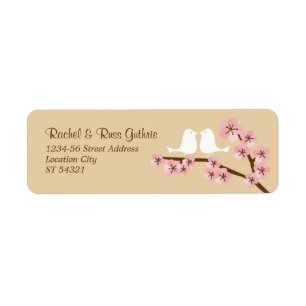 Latte et rose Cherry Blossom Adresse de retour