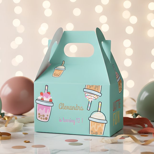 Latte fun coffee bobba tea birthday favor box (Creator Uploaded)