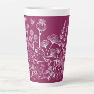 Latte Grenouille dans une tasse à thé – Illustration bot