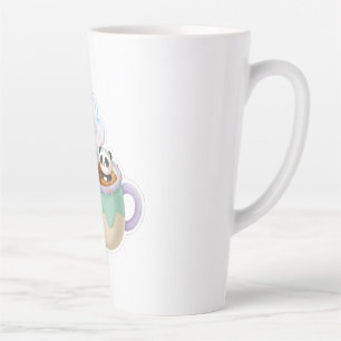 Latte Illustration de Panda Kawaii Mignon dans une Tasse
