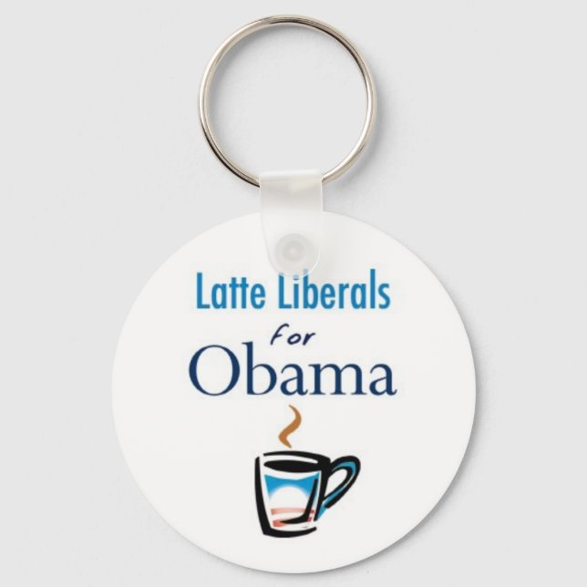 Latte Liberals for Obama Keychain (Front)