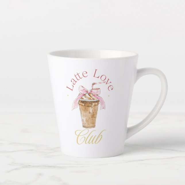 Latte Love Club Latte Mug - Pretty Coquette Design (Right)