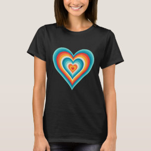 Latte Love Coffee Heart Pattern in Vibrant Summer T-Shirt