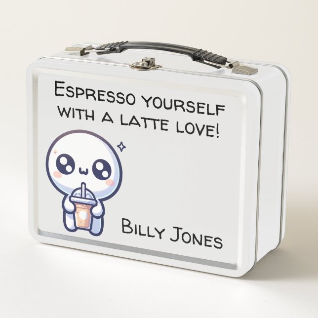 Latte Love Metal Lunch Box (Front)