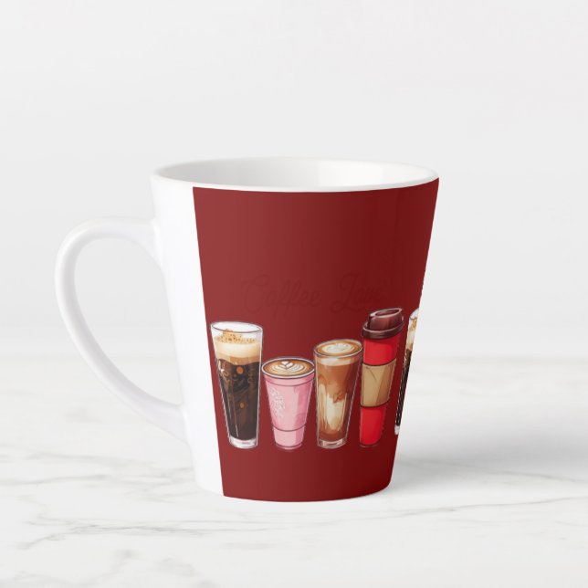 Latte Lover Mug | Cute Coffee Cups Latte Mug Gift (Gauche)