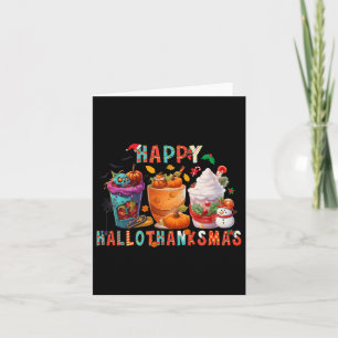 Latte Lovers Happy Hallothanksmas Pumpkin Xmas Pre Card