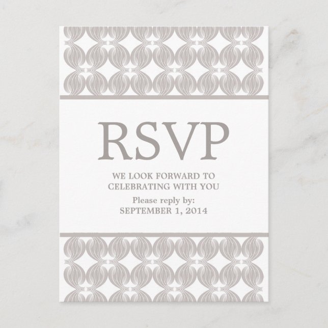 Latte Modern Deco RSVP Postcard (Front)