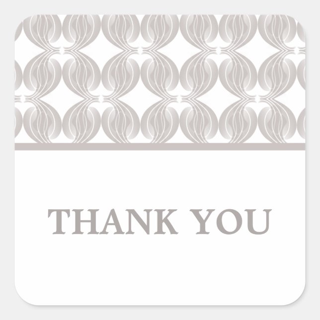 Latte Modern Deco Thank You Stickers (Front)