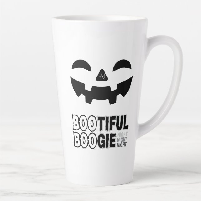 Latte Mug 17oz : HALLOWEEN Face (Droite)