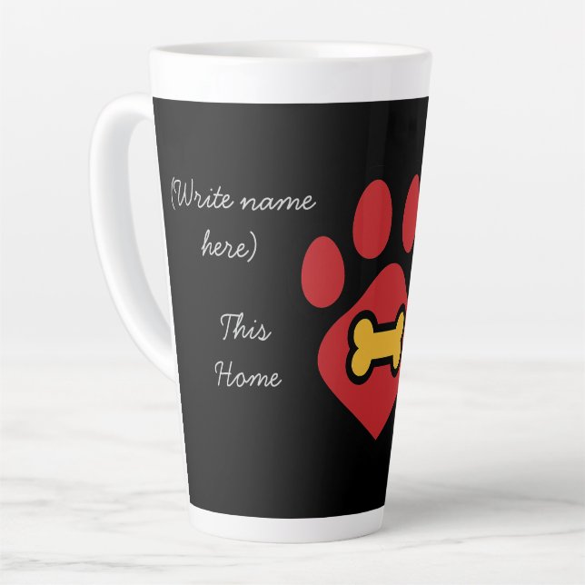 Latte Mug Animal Paw Print (Angle gauche)
