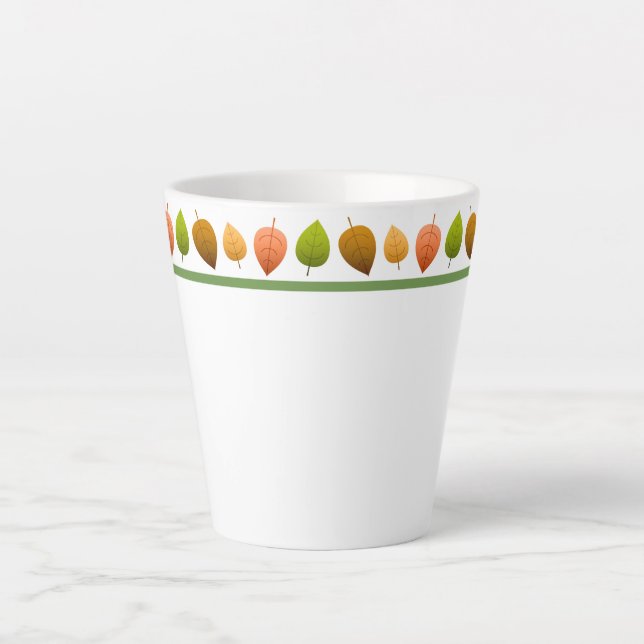 Latte Mug-Autumn Leaves Mug (Front)