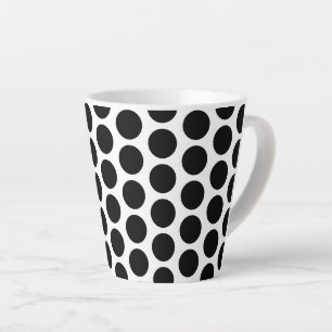 Latte Mug-Black Polka Dots Mug