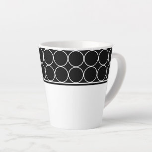 Latte Mug-Black & White Dots Mug
