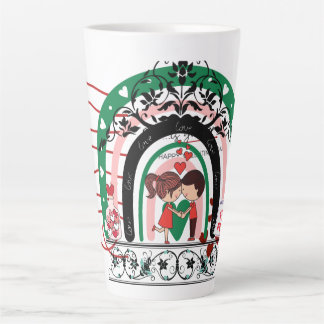 Latte Mug blanc design cadeau de la Saint-Valentin